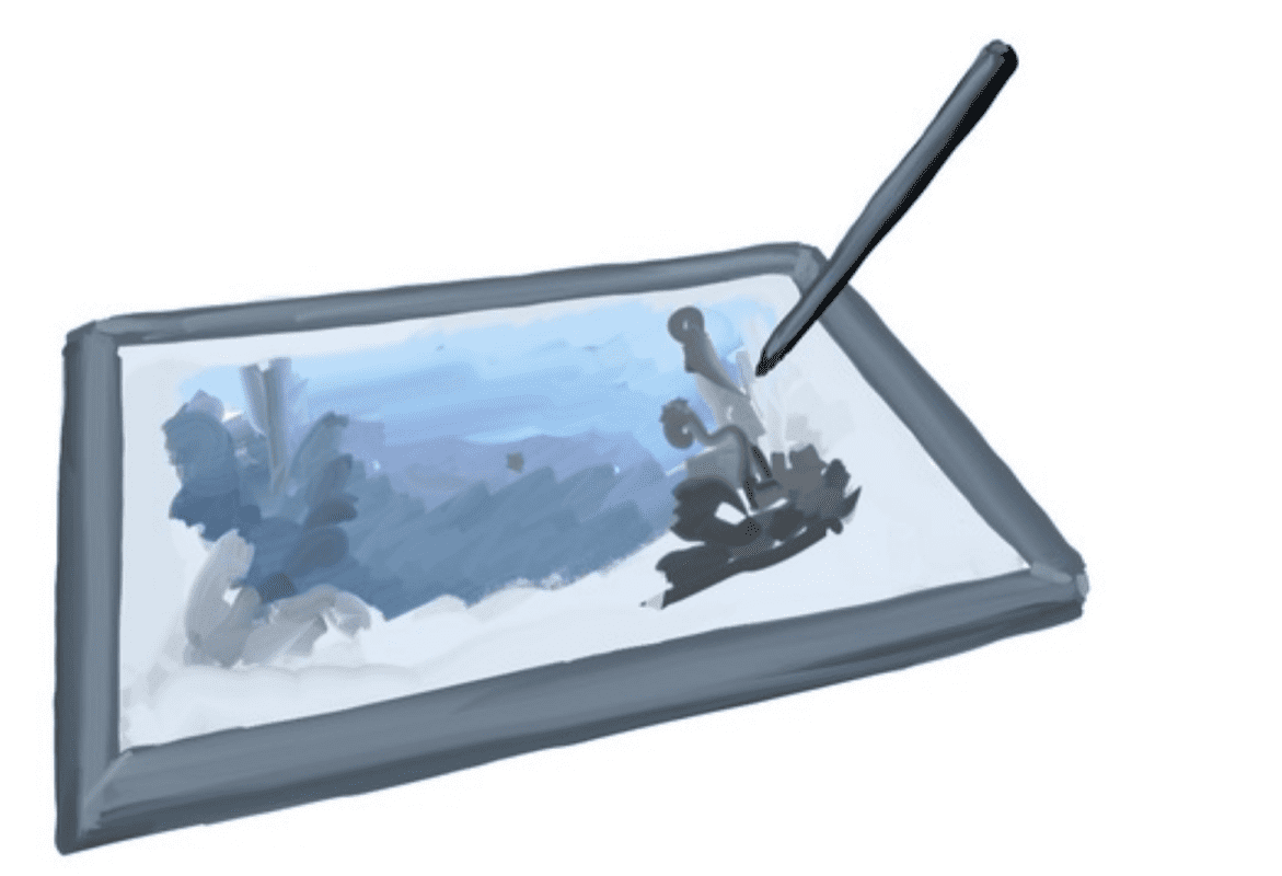 Digital Art on a Tablet with a Stylus