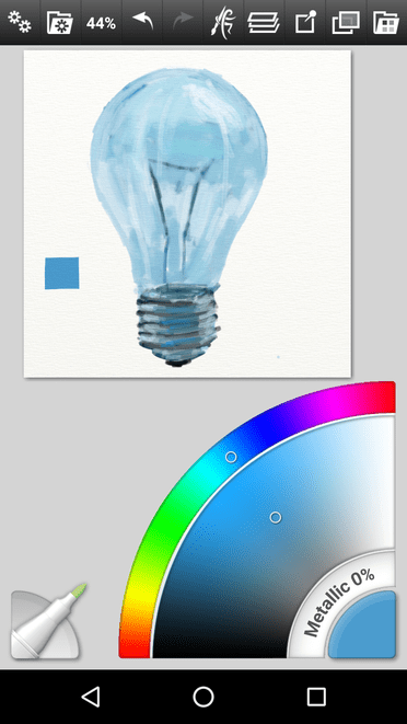 Lightbulb painted with both Saturation and Luminance variables