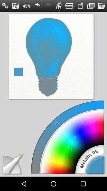 Lightbulb painted with only  Saturation as variable